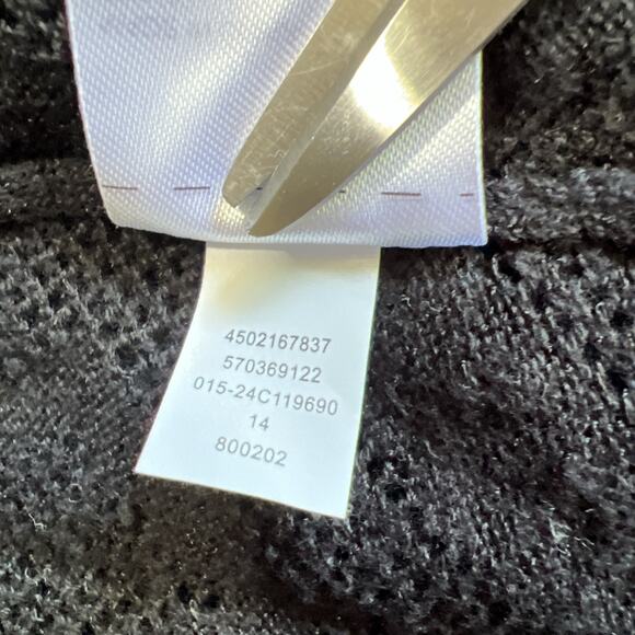 Chico's Cardigan Women's XL Black Open Crochet Lace Lightweight Sheer - Picture 8 of 11